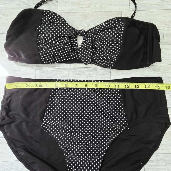 Marilyn Monroe High Waisted Pin-Up Polka Dot Bikini Women's Size Large - Picture 6 of 9